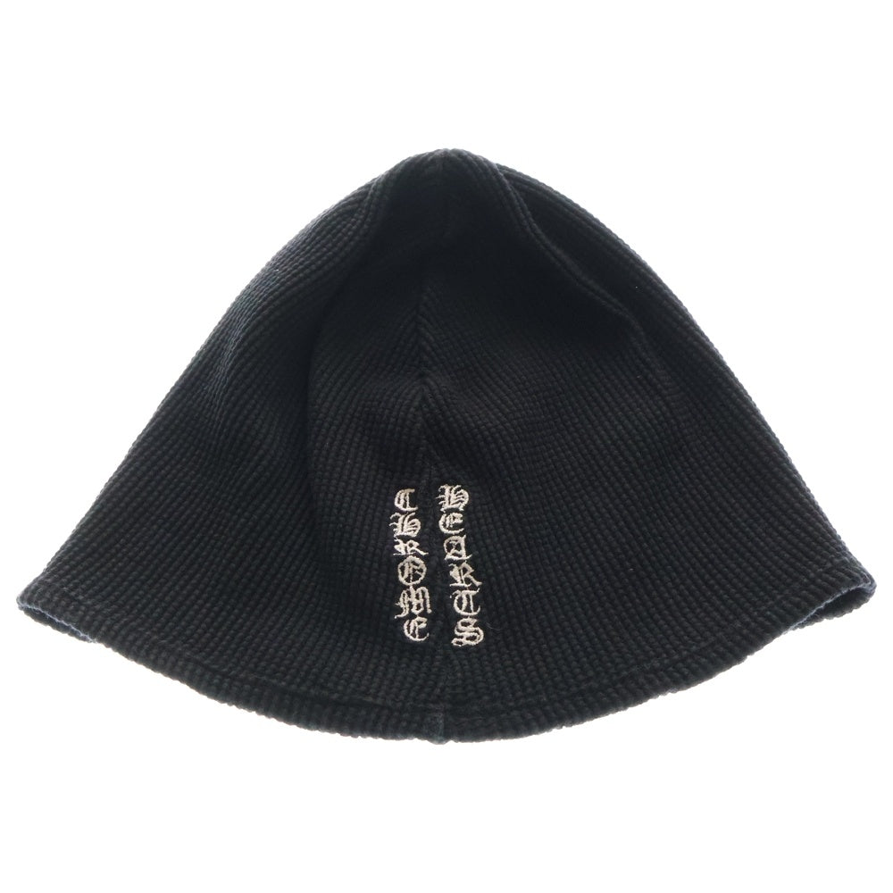 CHROME HEARTS(クロムハーツ) OLD オールド ロゴ刺繍 サーマル コットン ビーニーキャップ 帽子 ブラック