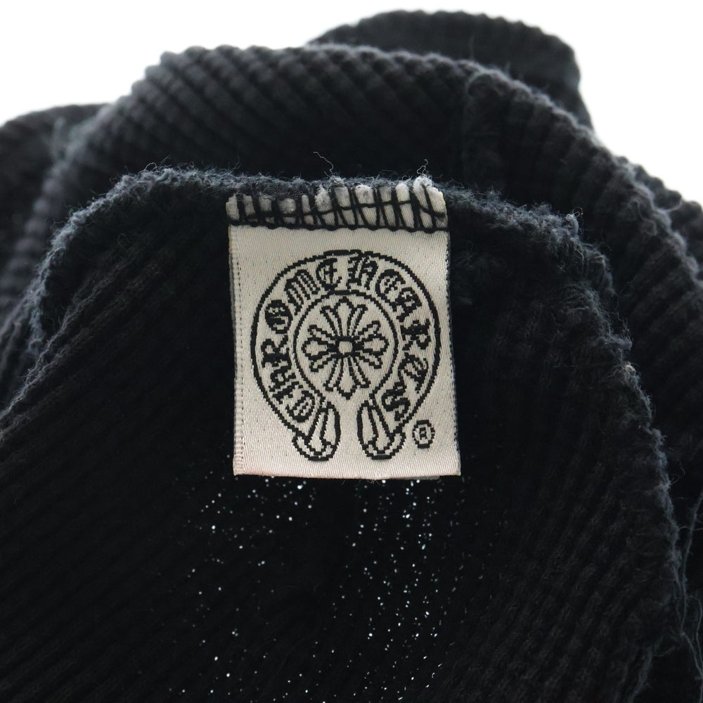 CHROME HEARTS(クロムハーツ) OLD オールド ロゴ刺繍 サーマル コットン ビーニーキャップ 帽子 ブラック