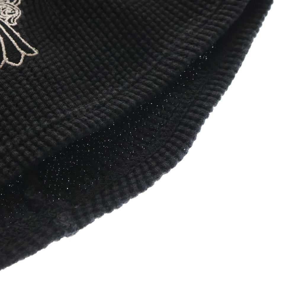 CHROME HEARTS(クロムハーツ) OLD オールド ロゴ刺繍 サーマル コットン ビーニーキャップ 帽子 ブラック