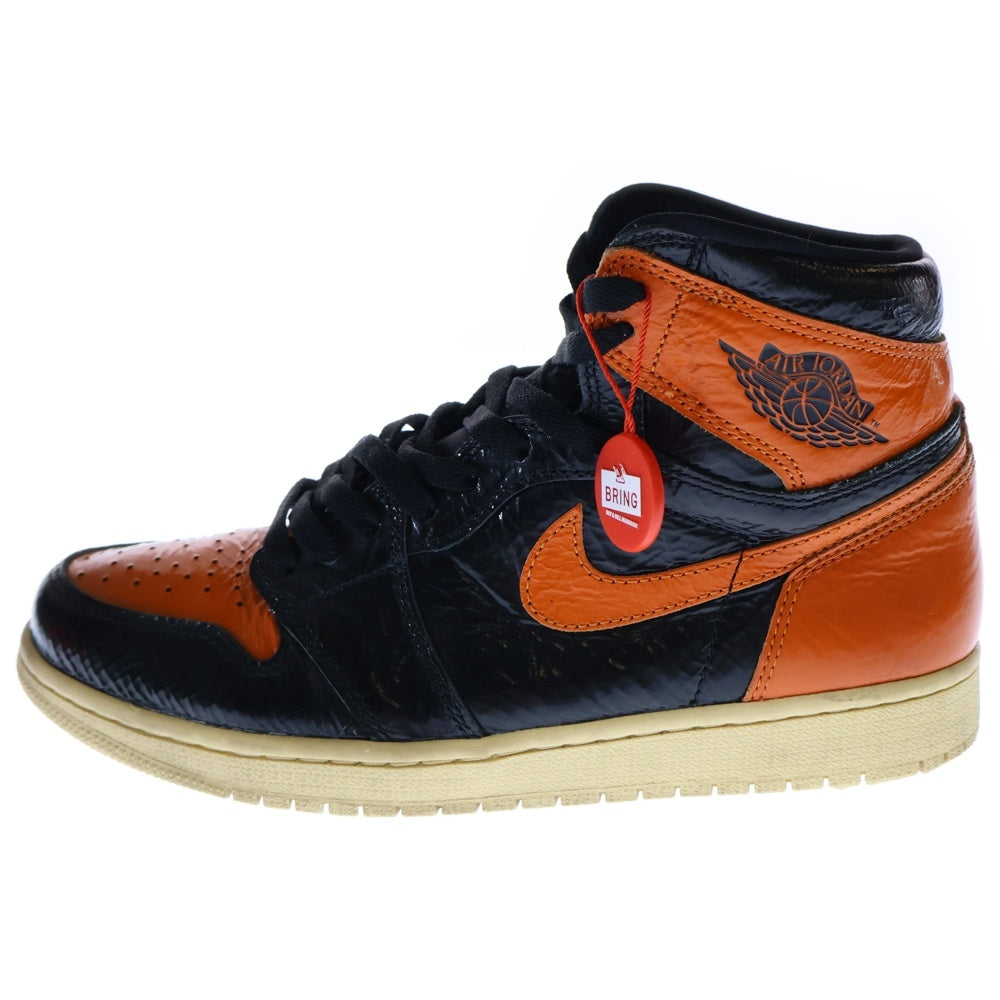NIKE(ナイキ) AIR JORDAN 1 HIGH SHATTERED BACKBOARD 3.0 555088-028 エアジョーダン1 シャッタード バックボード3.0 ハイカットスニーカー ブラック/オレンジ US9/27cm