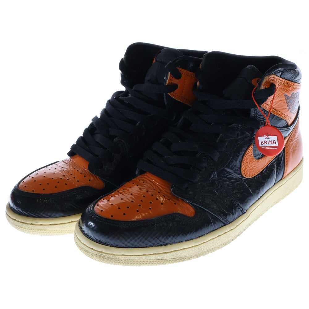 NIKE(ナイキ) AIR JORDAN 1 HIGH SHATTERED BACKBOARD 3.0 555088-028 エアジョーダン1 シャッタード バックボード3.0 ハイカットスニーカー ブラック/オレンジ US9/27cm