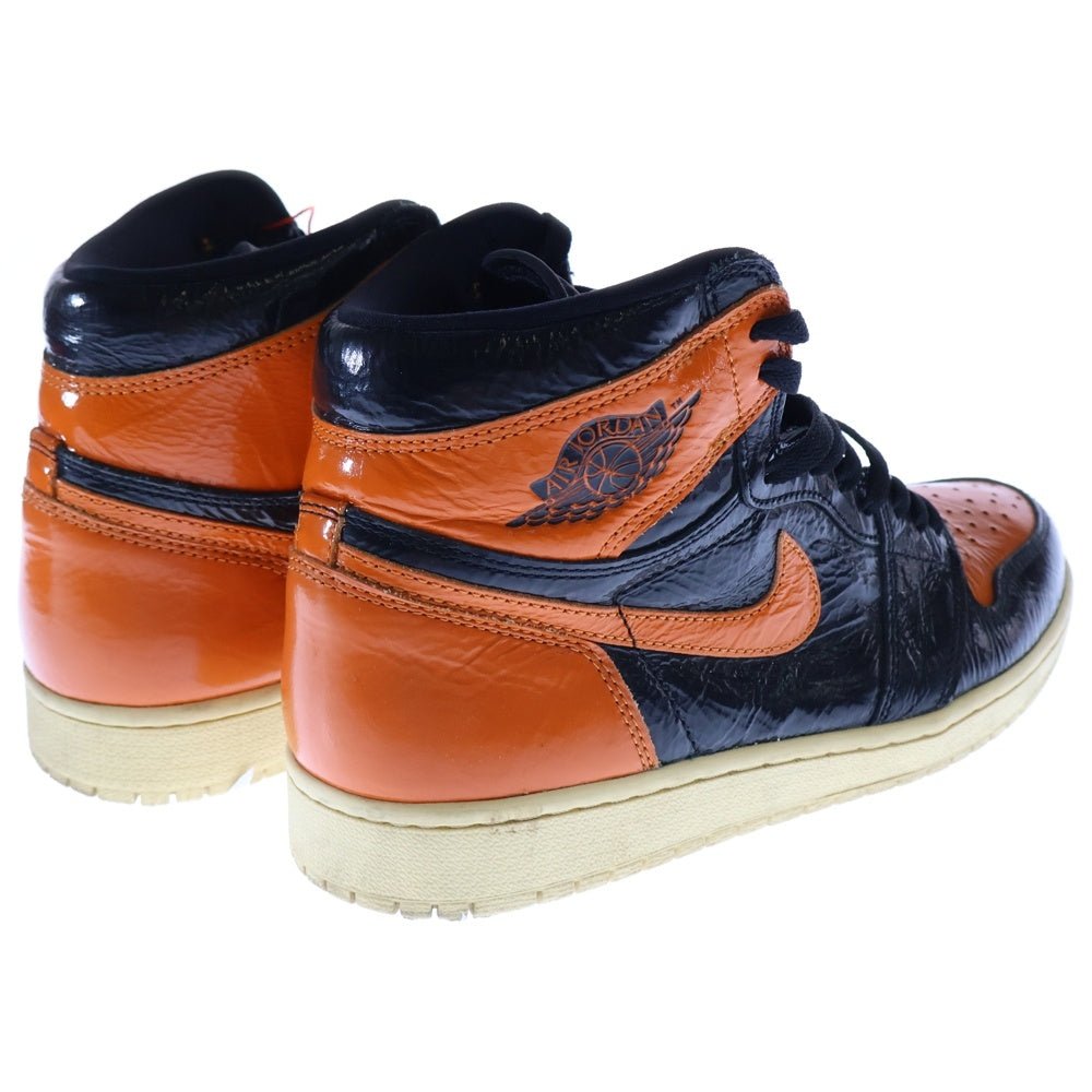 NIKE(ナイキ) AIR JORDAN 1 HIGH SHATTERED BACKBOARD 3.0 555088-028 エアジョーダン1 シャッタード バックボード3.0 ハイカットスニーカー ブラック/オレンジ US9/27cm
