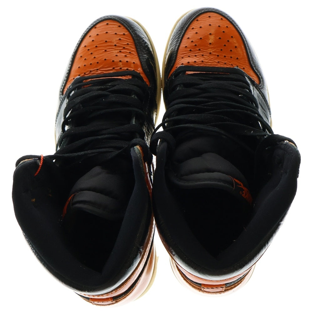 NIKE(ナイキ) AIR JORDAN 1 HIGH SHATTERED BACKBOARD 3.0 555088-028 エアジョーダン1 シャッタード バックボード3.0 ハイカットスニーカー ブラック/オレンジ US9/27cm