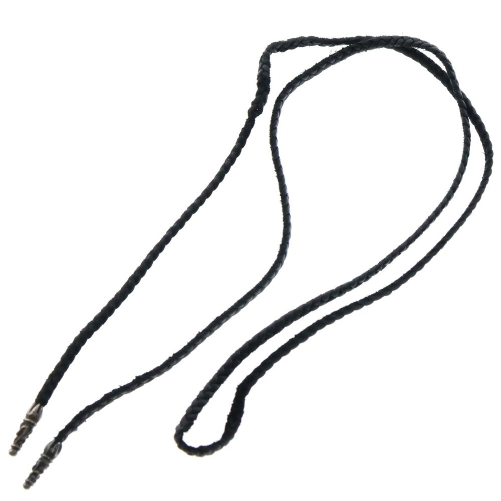 CHROME HEARTS(クロムハーツ) LEATHER BRAID SCROLL ネックレス レザーブレイドネックレス ブラック/シルバー BCA377