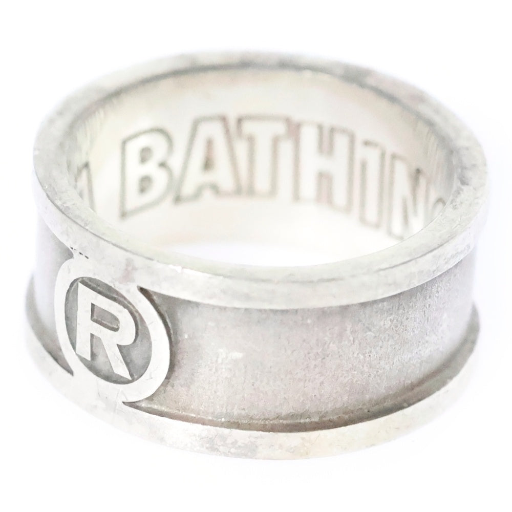 A BATHING APE(アベイシングエイプ) LETTERING LOGO リング シルバー