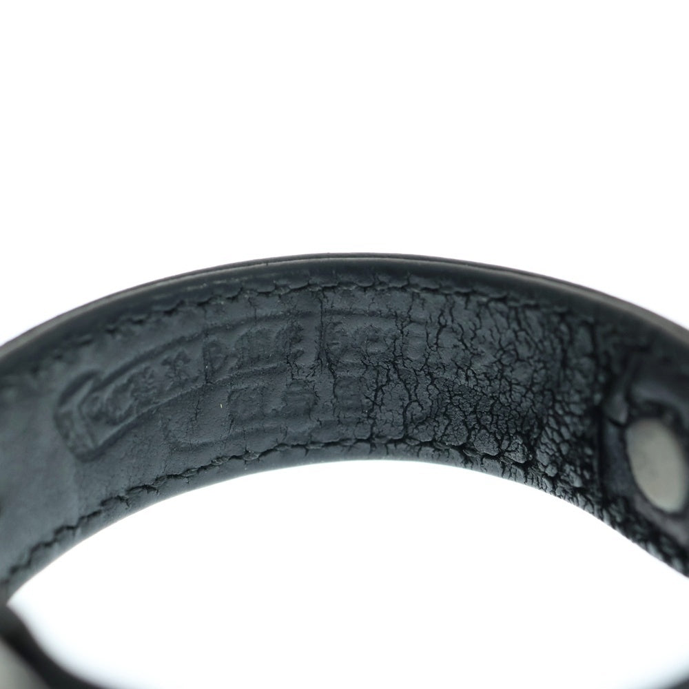 CHROME HEARTS(クロムハーツ) GUNSLINGER ガンスリンガー クロスボール レザーブレスレット ブラック/シルバー BCA146