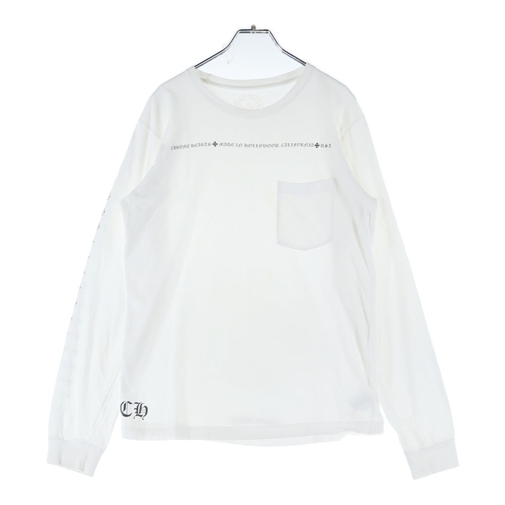 CHROME HEARTS(クロムハーツ) CH PLUS L S CHプラス アームプリント 長袖Tシャツ ロングスリーブカットソー ホワイト