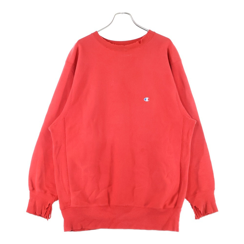 CHAMPION(チャンピオン) 90s REVERSE WEAVE USA製 胸ロゴ刺繍 リバースウィーブ クルーネックスウェットトレーナー レッド