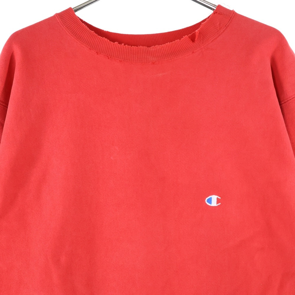 CHAMPION(チャンピオン) 90s REVERSE WEAVE USA製 胸ロゴ刺繍 リバースウィーブ クルーネックスウェットトレーナー レッド
