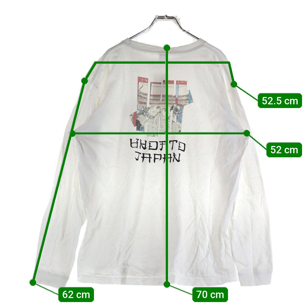 UNDEFEATED(アンディフィーテッド) UKIYOE SUMO L/S TEE バックプリント長袖Tシャツ カットソー ホワイト 777078001505