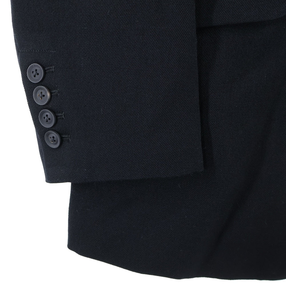 Yohji Yamamoto POUR HOMME(ヨウジヤマモト プールオム) 右脇FあきメッセージJ テーラードジャケット ブラック HX-J25-116