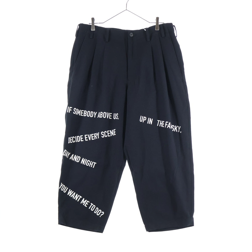 Yohji Yamamoto POUR HOMME(ヨウジヤマモト プールオム) メッセージP 2タックスラックス ブラック HX-P44-116