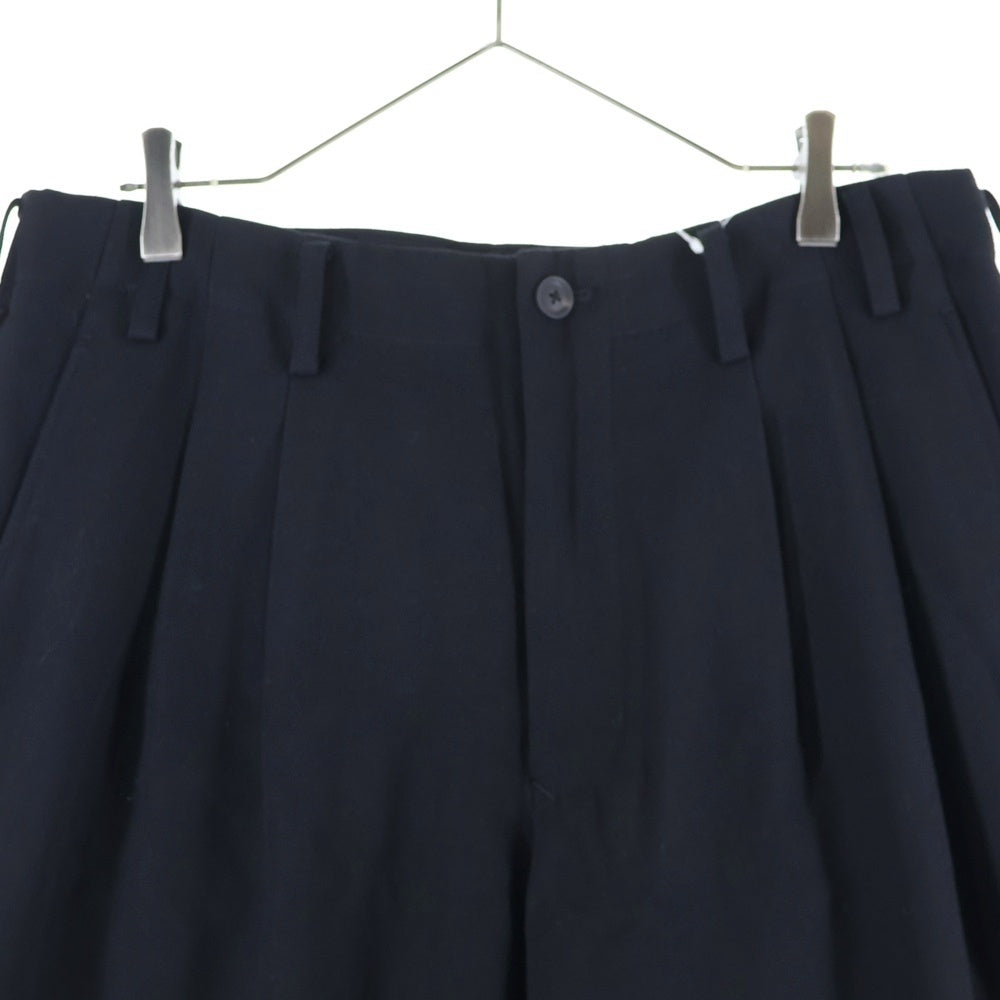Yohji Yamamoto POUR HOMME(ヨウジヤマモト プールオム) メッセージP 2タックスラックス ブラック HX-P44-116