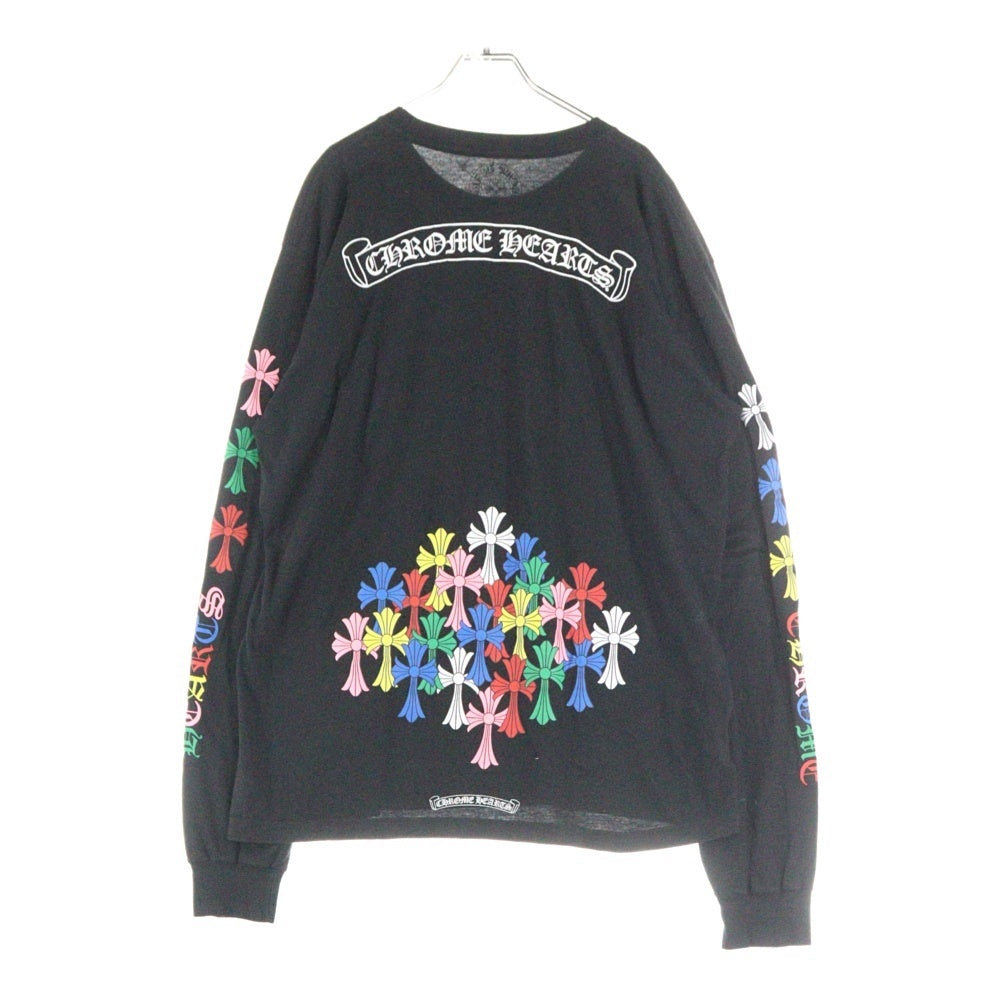 CHROME HEARTS(クロムハーツ) MLTCOL CEM CRS LS マルチセメタリークロスプリント ロングスリーブ 長袖Tシャツ ブラック