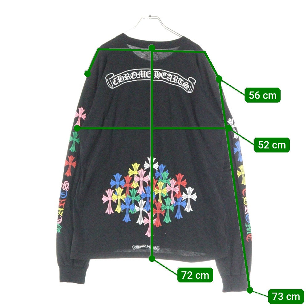 CHROME HEARTS(クロムハーツ) MLTCOL CEM CRS LS マルチセメタリークロスプリント ロングスリーブ 長袖Tシャツ ブラック
