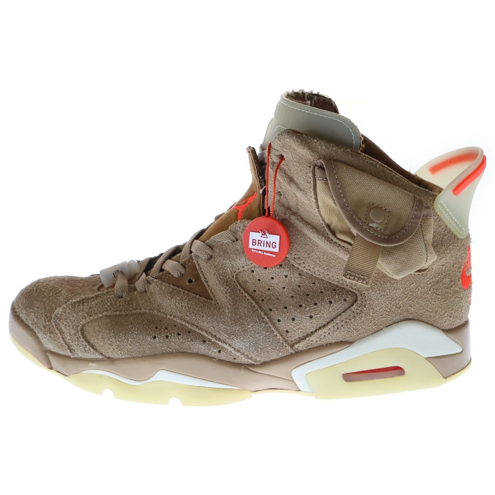 NIKE(ナイキ) ×TRAVIS SCOTT AIR JORDAN 6 RETRO SP BRITISH KAHKI DH0690-200 トラヴィススコット エアジョーダン6 ハイカットスニーカー ベージュ US10.5/28.5cm