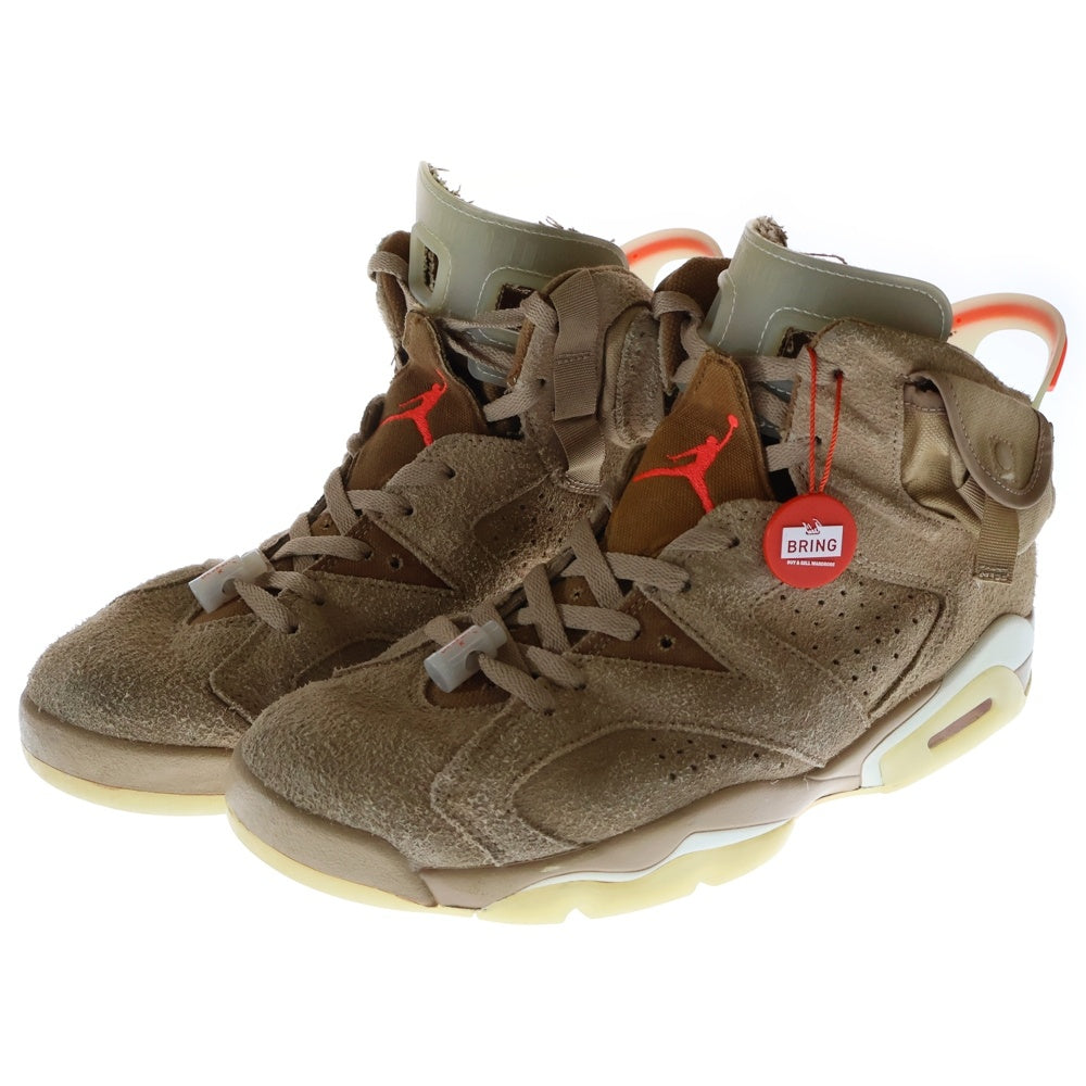NIKE(ナイキ) ×TRAVIS SCOTT AIR JORDAN 6 RETRO SP BRITISH KAHKI DH0690-200 トラヴィススコット エアジョーダン6 ハイカットスニーカー ベージュ US10.5/28.5cm