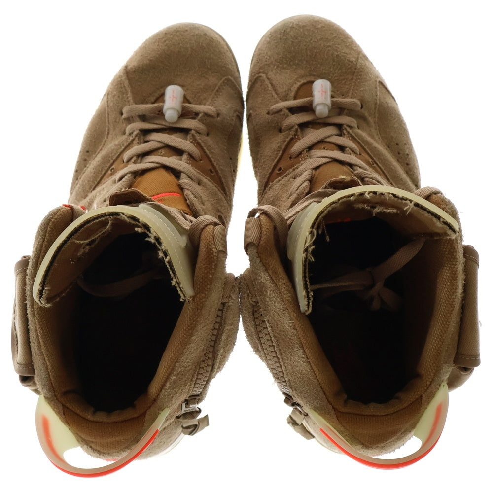 NIKE(ナイキ) ×TRAVIS SCOTT AIR JORDAN 6 RETRO SP BRITISH KAHKI DH0690-200 トラヴィススコット エアジョーダン6 ハイカットスニーカー ベージュ US10.5/28.5cm