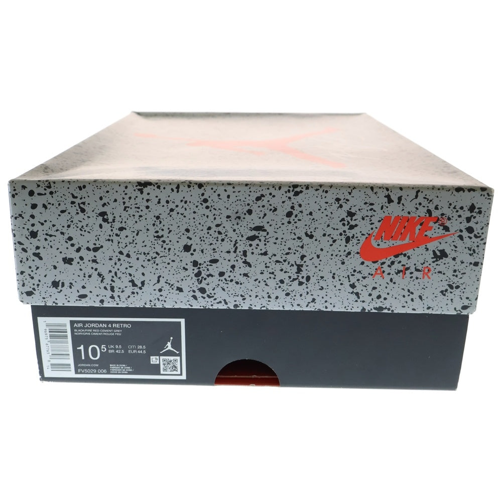 NIKE(ナイキ) AIR JORDAN 4 Retro Bred Reimagined FV5029‐006 エアジョーダン4 ブレッド リイマジンド ハイカットスニーカー ブラック US10.5/28.5cm