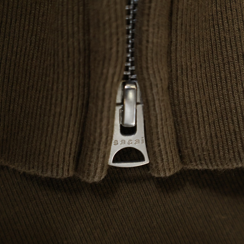 Sacai(サカイ) 24SS Sweat Nylon Twill Pullover ナイロン 切替 スウェット トレーナー ブラウン SCM-058