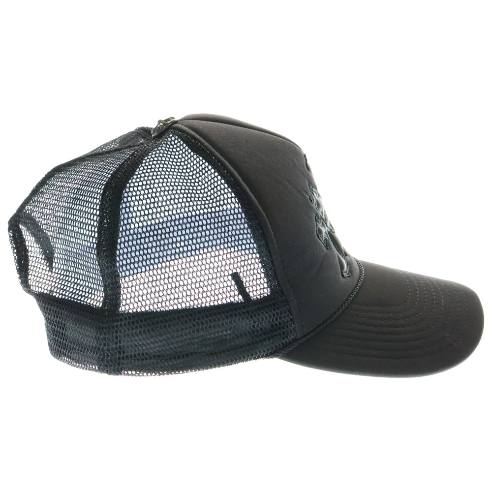 CHROME HEARTS(クロムハーツ) Cemetery Cross Patch Trucker Cap セメタリークロスパッチトラッカーキャップ ベースボールキャップ クロスボール 帽子 ブラック