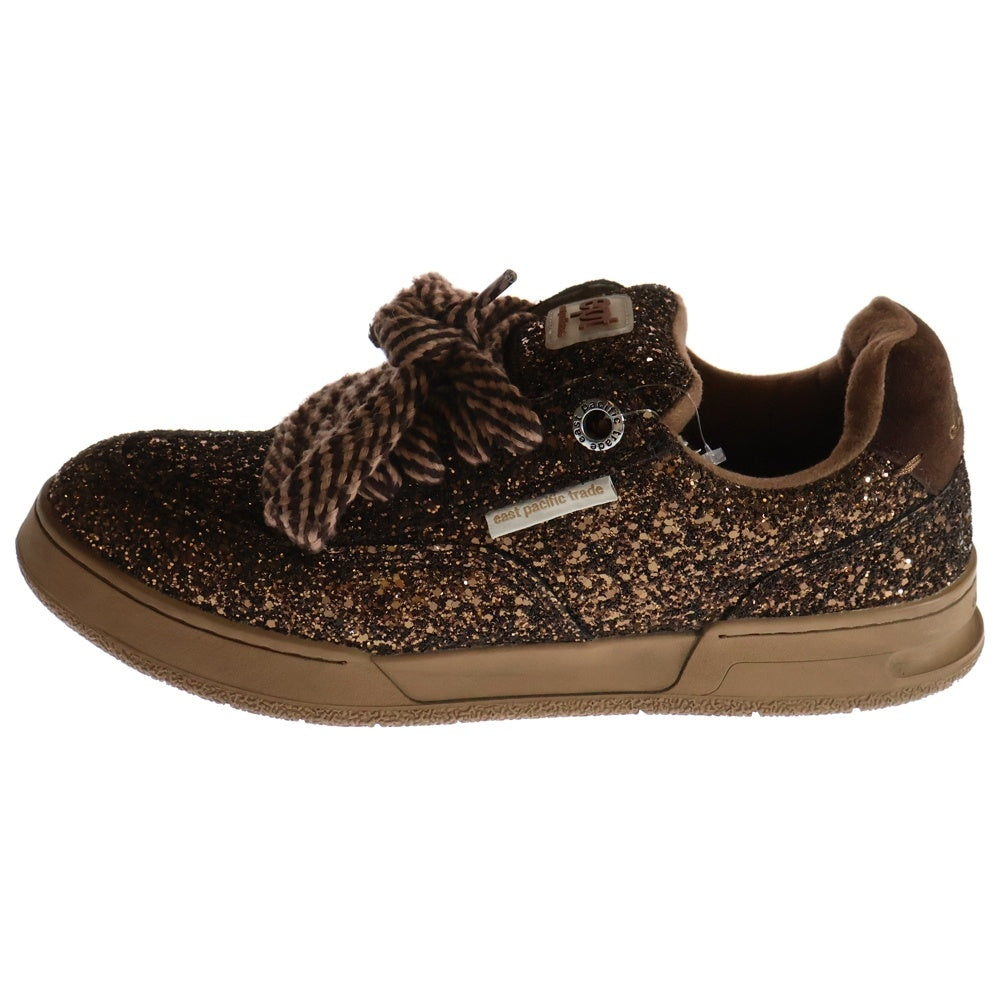 MASU(エムエーエスユー) × east pacific trade DREAM FAT SNEAKERS イーストパシフィックトレイド スパンコール グリッター ローカットスニーカー ブラウン EP4FN1FT383CO
