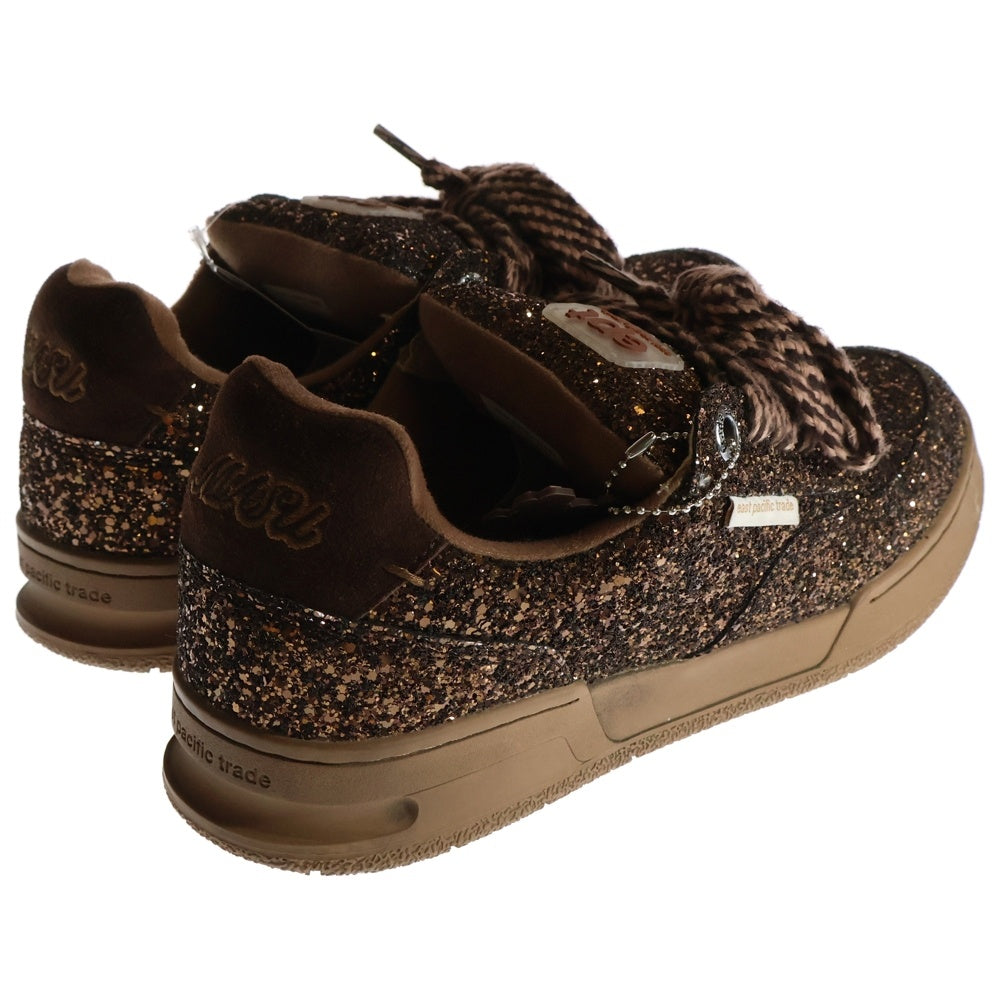 MASU(エムエーエスユー) × east pacific trade DREAM FAT SNEAKERS イーストパシフィックトレイド スパンコール グリッター ローカットスニーカー ブラウン EP4FN1FT383CO