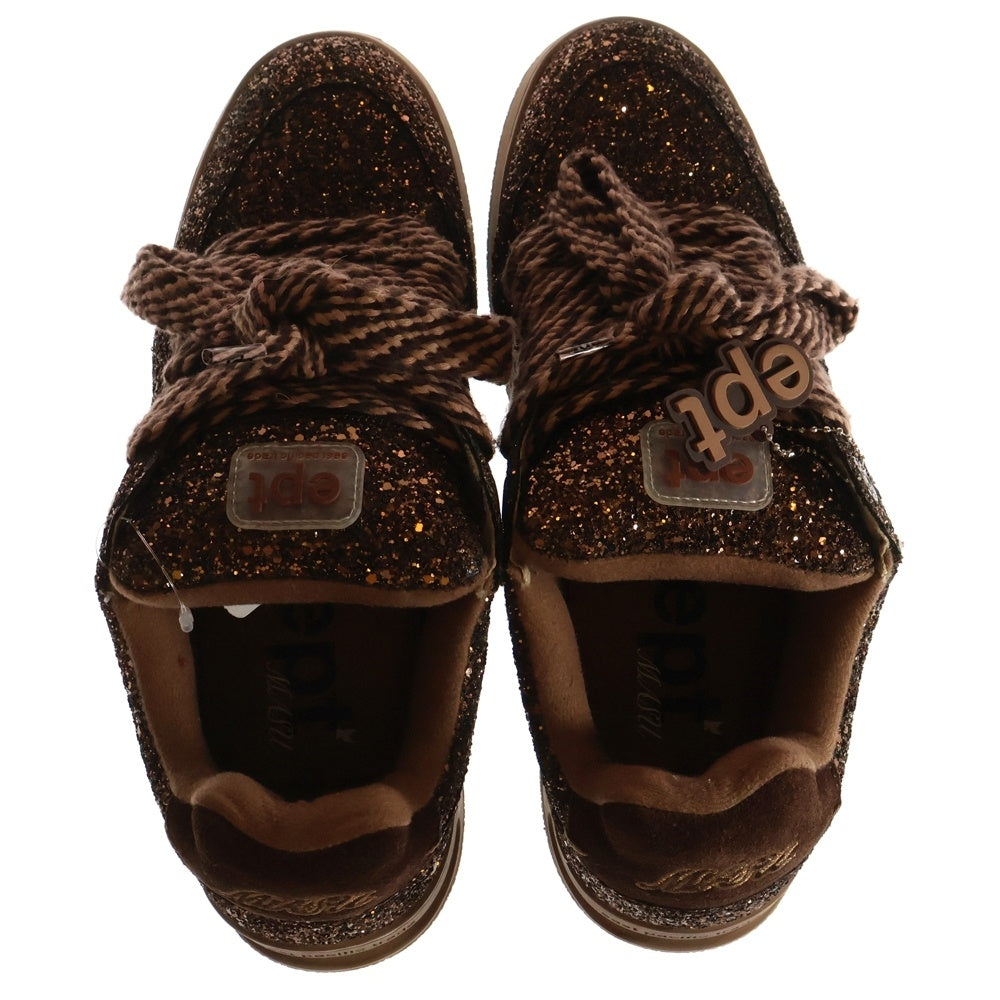 MASU(エムエーエスユー) × east pacific trade DREAM FAT SNEAKERS イーストパシフィックトレイド スパンコール グリッター ローカットスニーカー ブラウン EP4FN1FT383CO