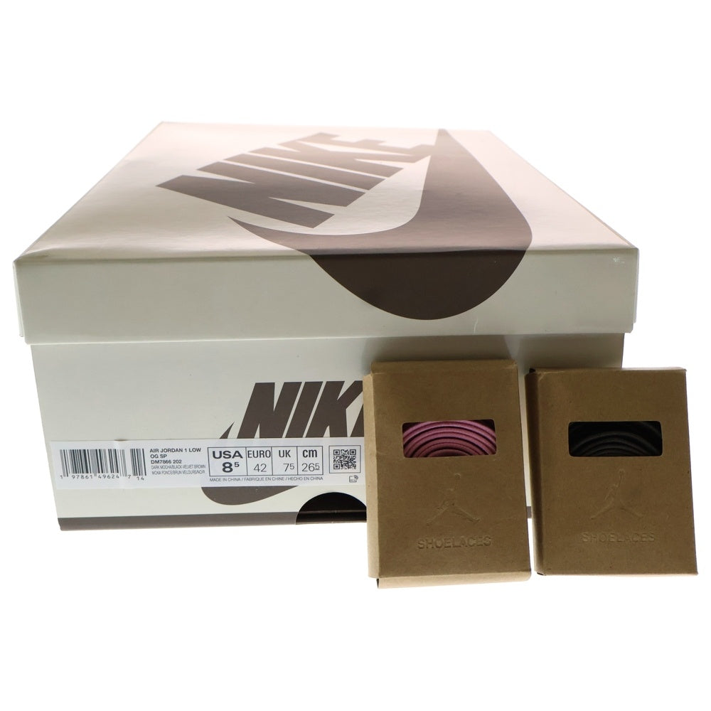 NIKE(ナイキ) ×TRAVIS SCOTT AIR JORDAN 1 LOW OG SP VELVET BROWN DM7866-202 トラヴィススコット エアジョーダン1 ローカットスニーカー ブラウン US8.5/26.5cm