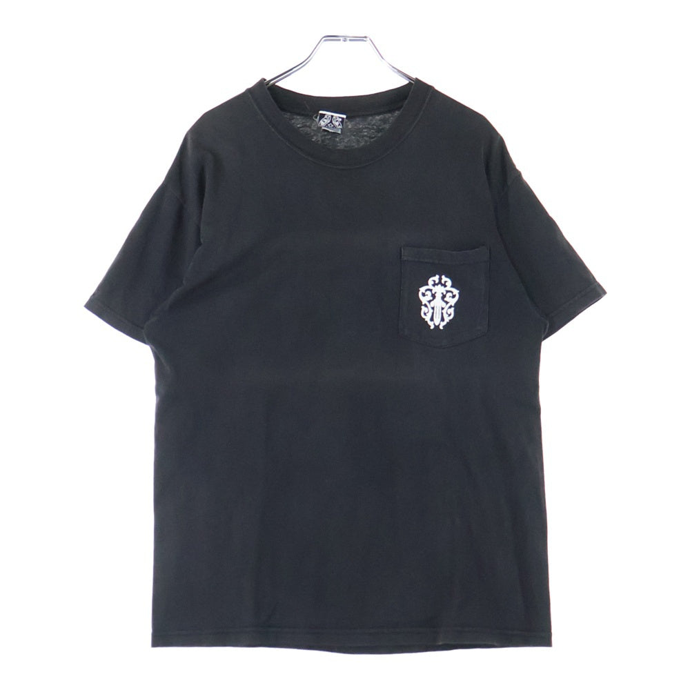 CHROME HEARTS(クロムハーツ) OLD オールドモデル バックホースシュー ダガープリントポケット 半袖Tシャツ カットソー ブラック