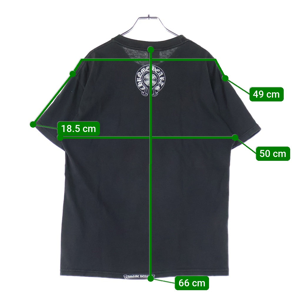 CHROME HEARTS(クロムハーツ) OLD オールドモデル バックホースシュー ダガープリントポケット 半袖Tシャツ カットソー ブラック