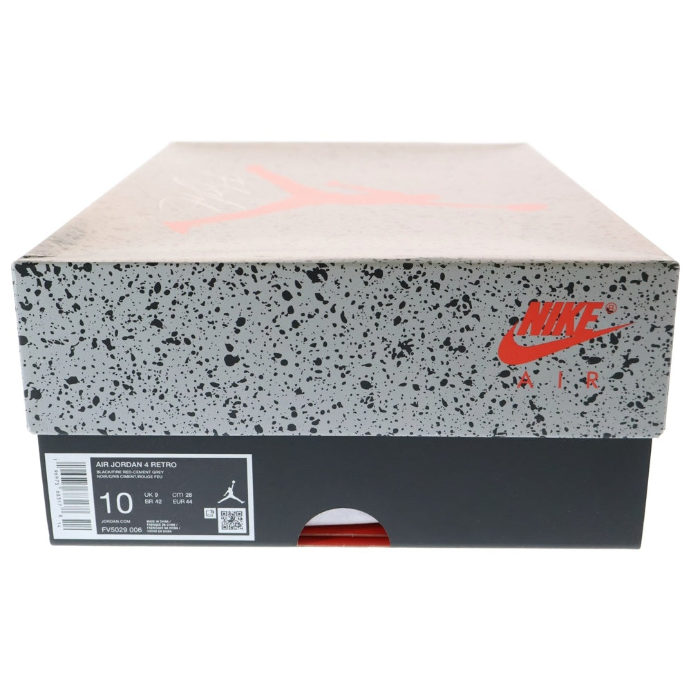 NIKE(ナイキ) AIR JORDAN 4 RETRO BRED REIMAGINED FV5029‐006 エアジョーダン4 ブレッド リイマジンド ハイカットスニーカー ブラック US10/28cm