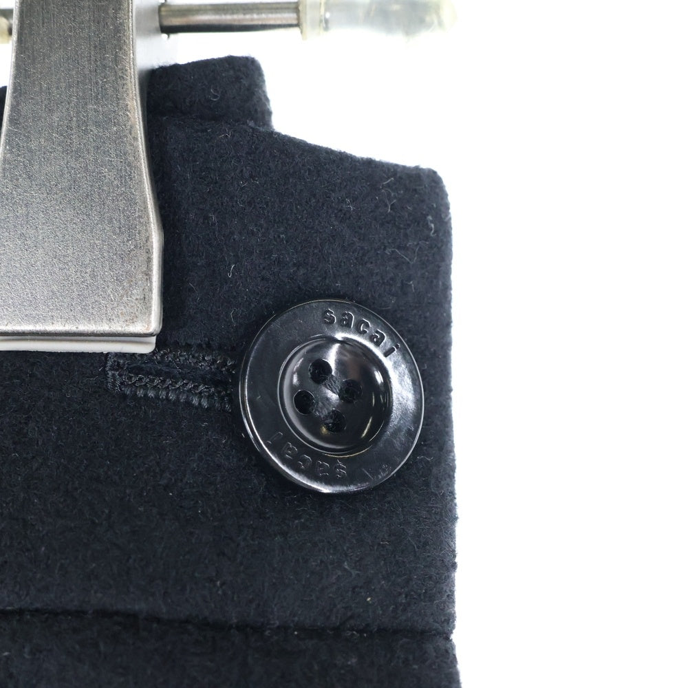 Sacai(サカイ) 22AW ジップアップ ウールストレートスカート ブラック レディース 22-06388