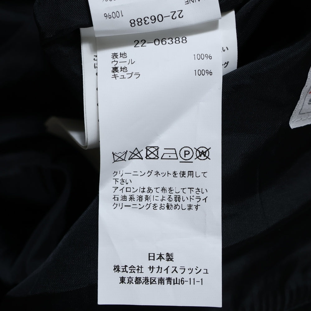 Sacai(サカイ) 22AW ジップアップ ウールストレートスカート ブラック レディース 22-06388
