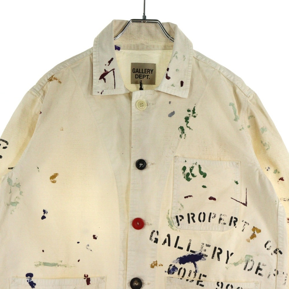 GALLERY DEPT.(ギャラリーデプト) 24SS EP overshirt EPオーバーシャツ ペイントデザイン シャツジャケット アイボリー EPJ-60030