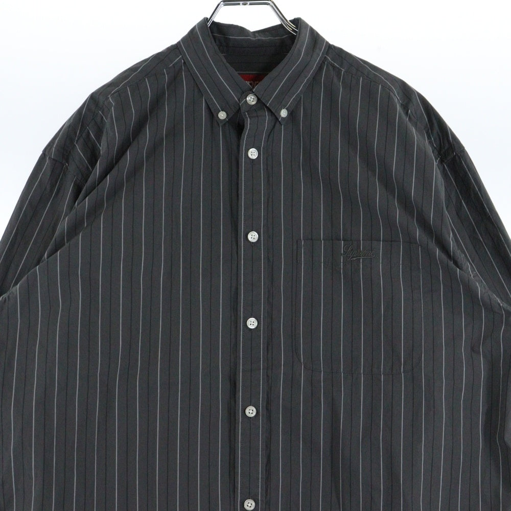 SUPREME(シュプリーム) 24AW Loose Fit Stripe Shirt ルーズフィット ストライプ 長袖シャツ グレー