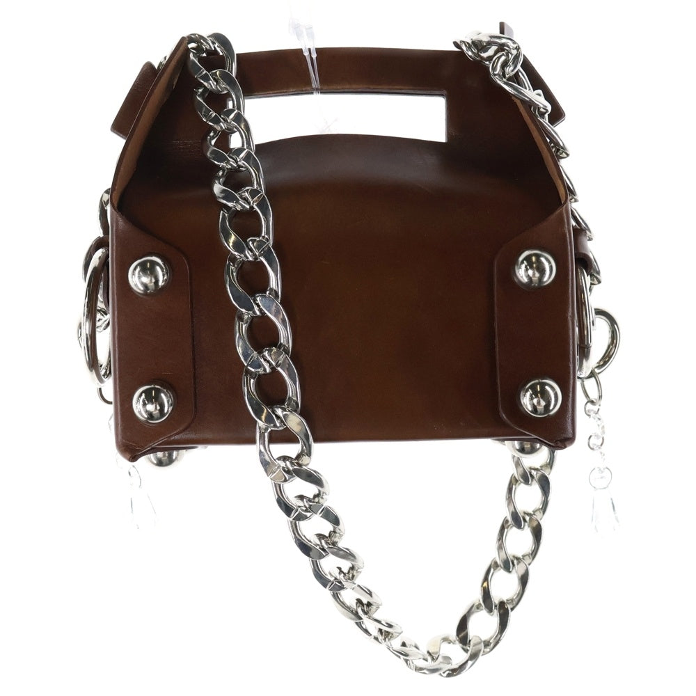 MASU(エムエーエスユー) 24AW LEATHER CAKE MINI BAG レザーケーキ ミニバッグ チェーンショルダー ブラウン