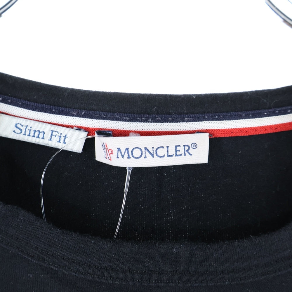 MONCLER(モンクレール) 23SS SLIM FIT スリムフィット トリコロール Tシャツ 半袖カットソー ブラック I10918C71600 87296