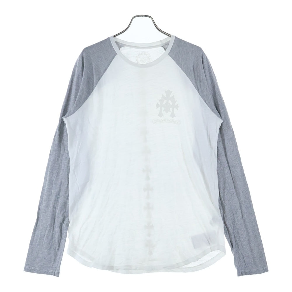 CHROME HEARTS(クロムハーツ) CH L S 2 クロスバックプリント ラグランTシャツ ロングカットソー ホワイト/グレー