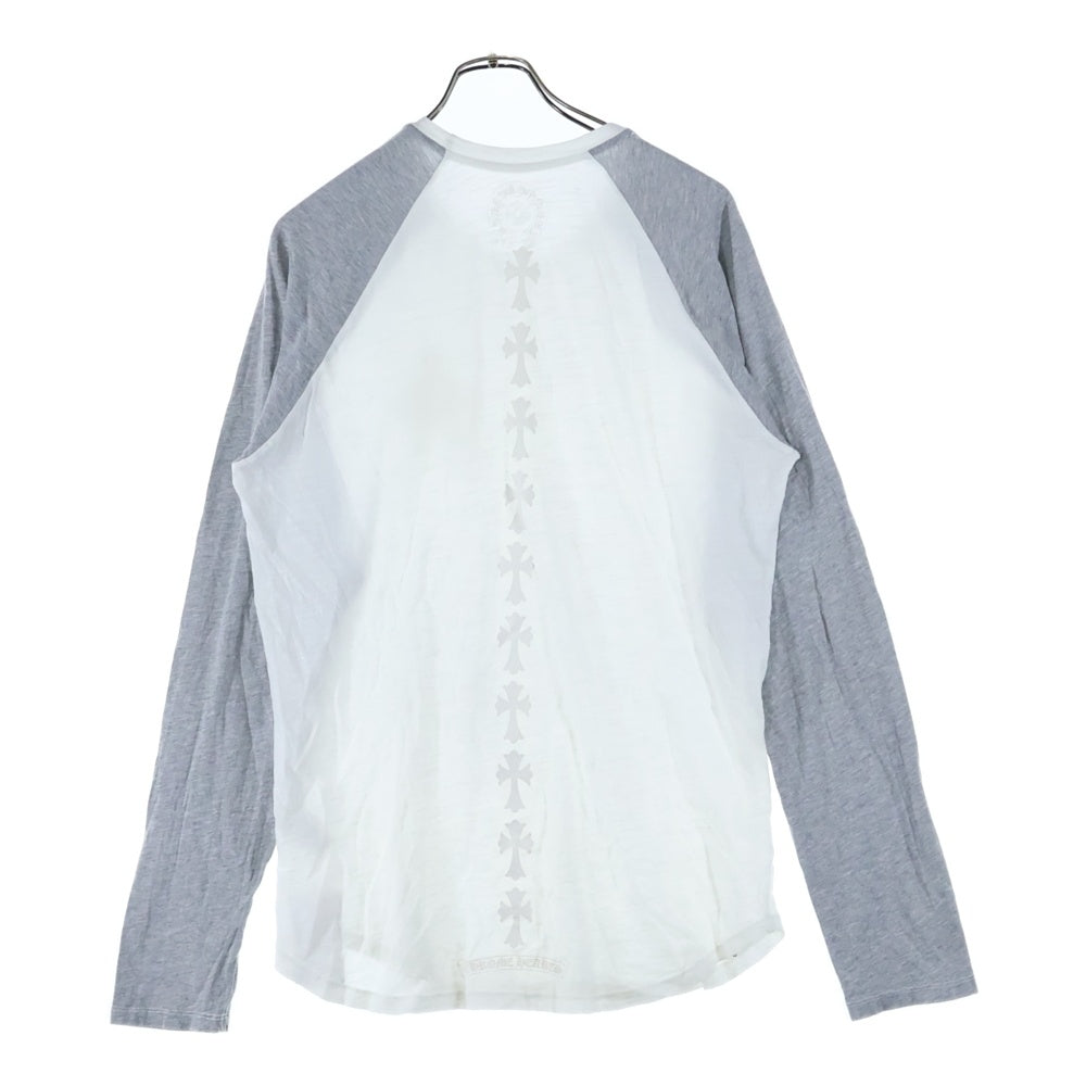 CHROME HEARTS(クロムハーツ) CH L S 2 クロスバックプリント ラグランTシャツ ロングカットソー ホワイト/グレー