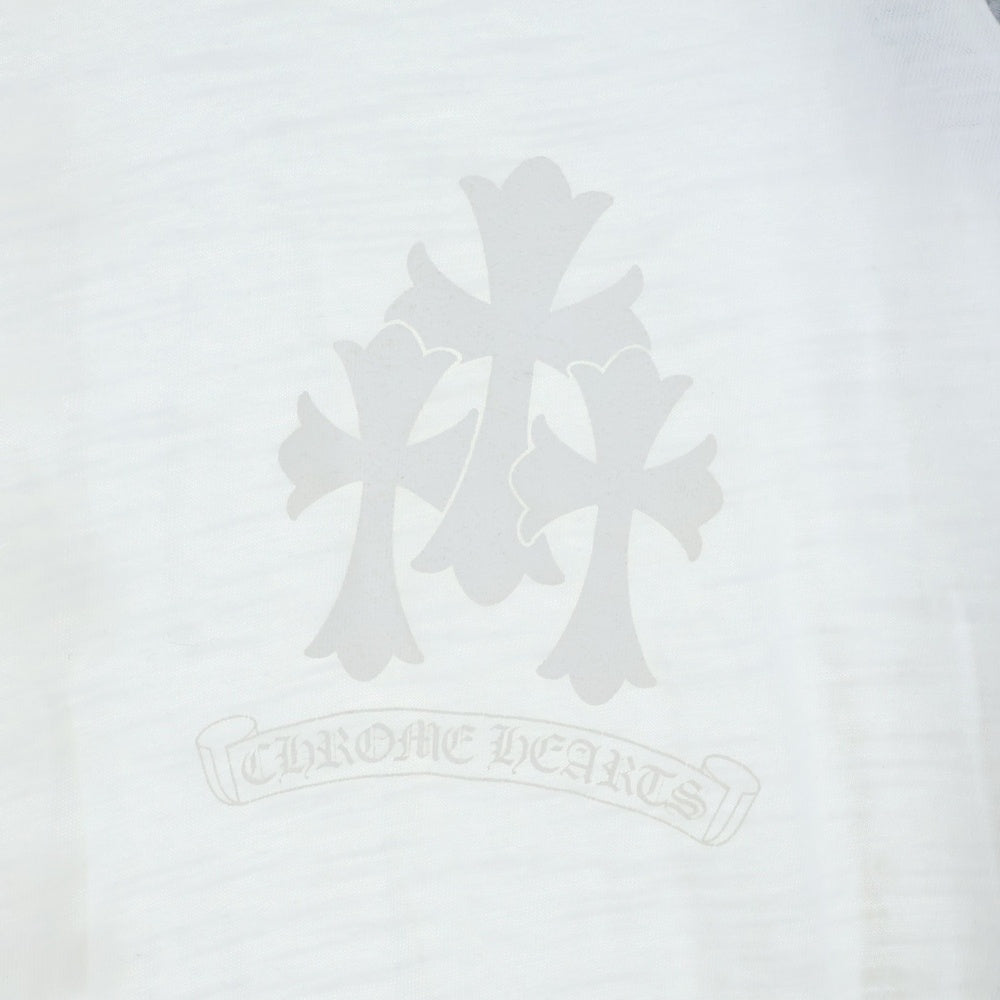 CHROME HEARTS(クロムハーツ) CH L S 2 クロスバックプリント ラグランTシャツ ロングカットソー ホワイト/グレー