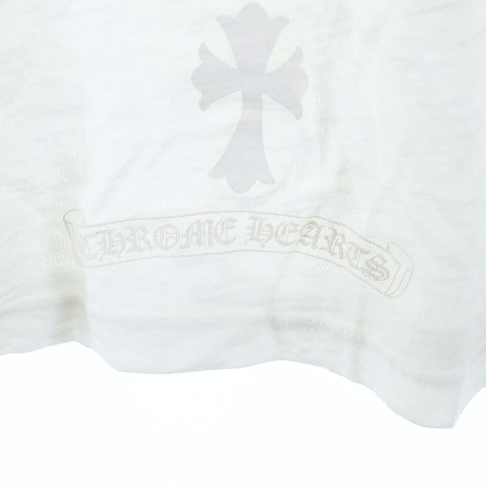 CHROME HEARTS(クロムハーツ) CH L S 2 クロスバックプリント ラグランTシャツ ロングカットソー ホワイト/グレー