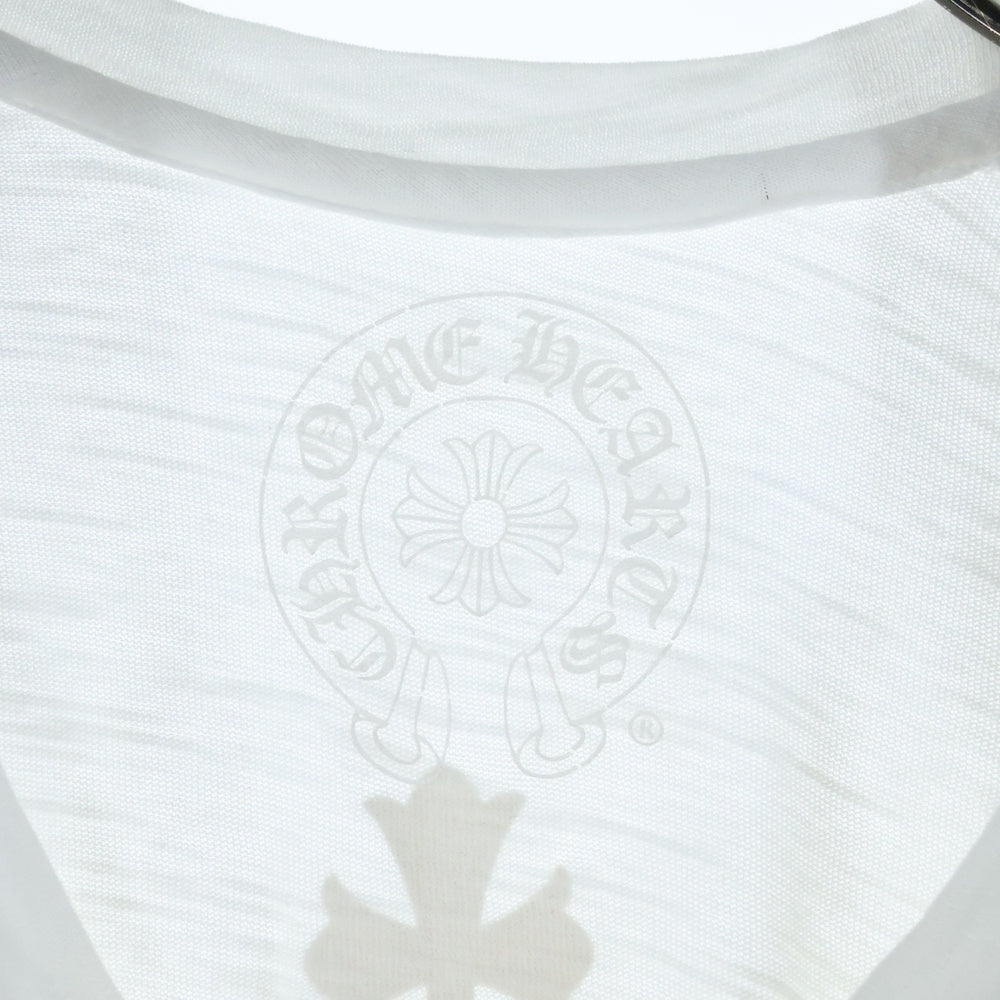 CHROME HEARTS(クロムハーツ) CH L S 2 クロスバックプリント ラグランTシャツ ロングカットソー ホワイト/グレー