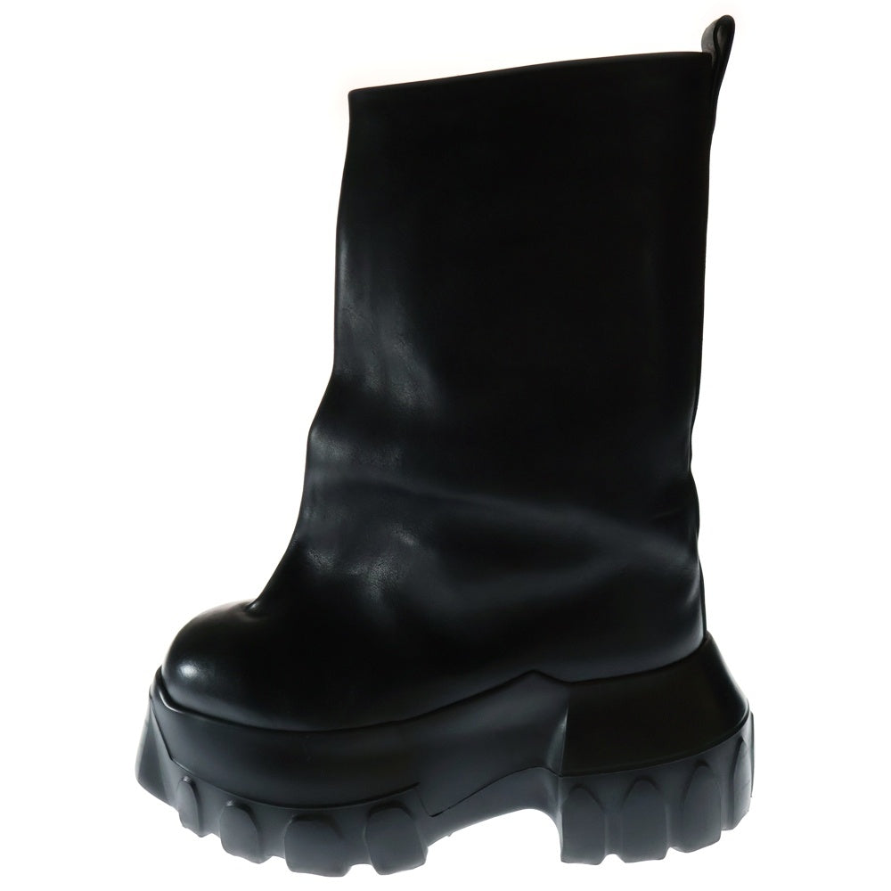 Rick Owens(リックオウエンス) 25SS Hollywood Flared Mega Tractor ハリウッド フレアメガトラクター ロングレザーブーツ ブラック RU01E5884