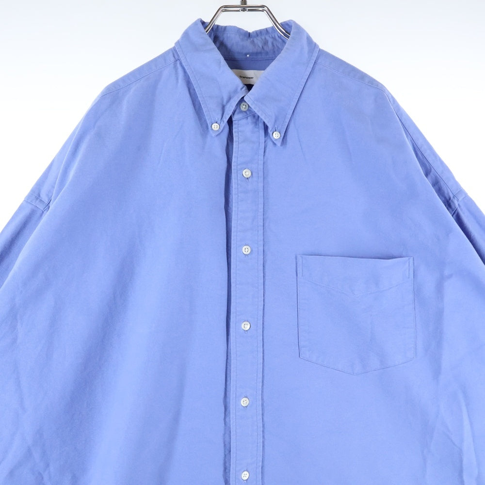 Graphpaper(グラフペーパー) 22AW コットン 長袖シャツ ブルー GM223-50071B
