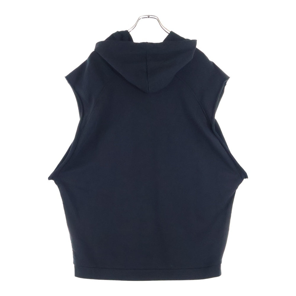 RAF SIMONS(ラフシモンズ) 21SS TELEVISION EVERGREEN SLEEVELESS HOODIE パッチワークノースリーブパーカー フーディー ブラック 211-M195B