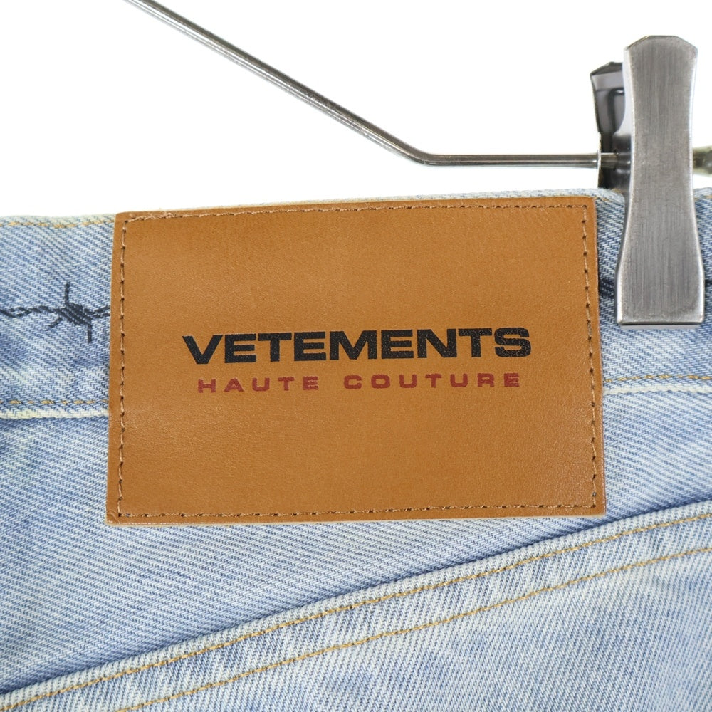 VETEMENTS(ヴェトモン) 21AW COUTURE STRAIGHT LEG DENIM トライバルプリント ストレート デニムパンツ インディゴ MA52PA720B