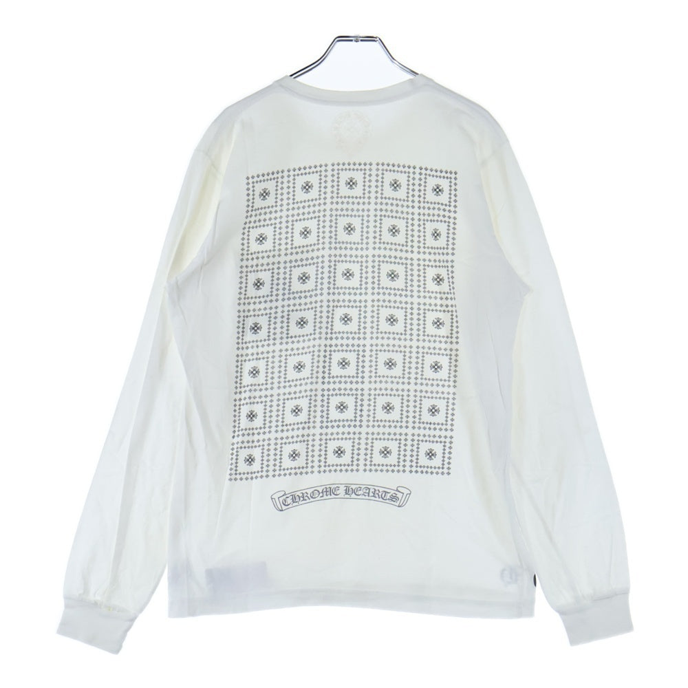 CHROME HEARTS(クロムハーツ) Back Print Logo バックプリント ロゴ ロンT 長袖ロングスリーブカットソー ホワイト