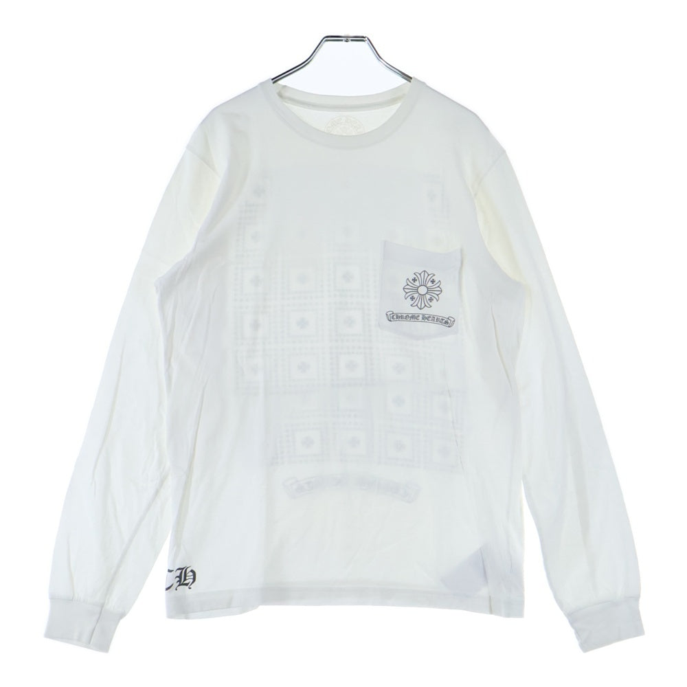 CHROME HEARTS(クロムハーツ) Back Print Logo バックプリント ロゴ ロンT 長袖ロングスリーブカットソー ホワイト