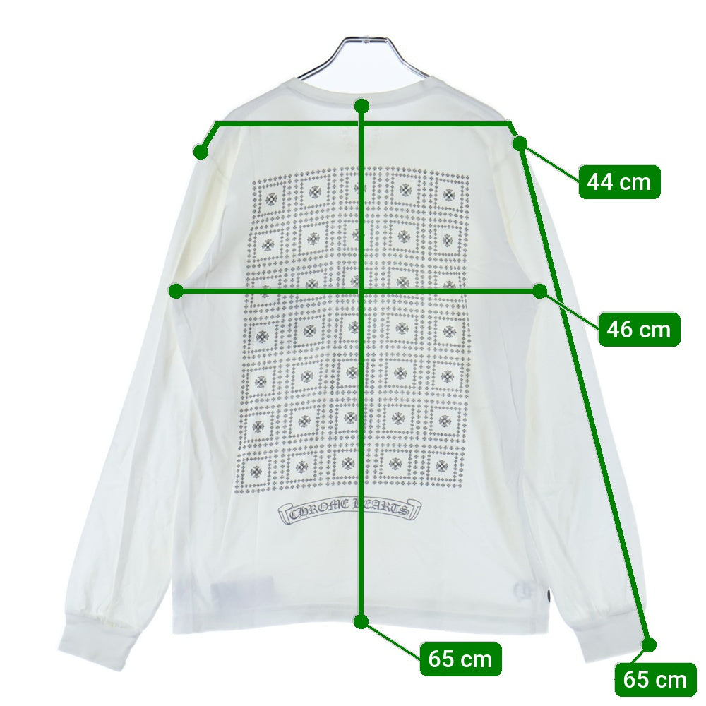 CHROME HEARTS(クロムハーツ) Back Print Logo バックプリント ロゴ ロンT 長袖ロングスリーブカットソー ホワイト